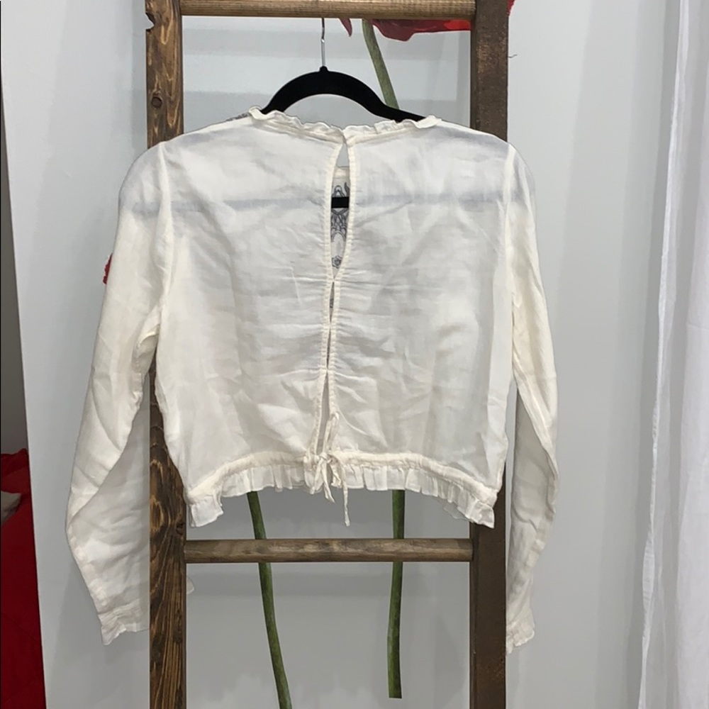 Zara Embroidered Ruffle Top - Picture 3 of 3